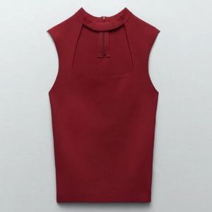 ZARA Square Neck Knit Top